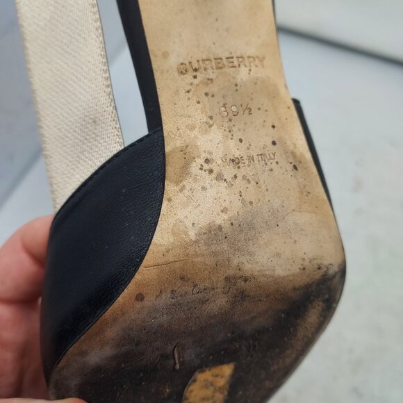 Burberry Maria Logo Slingback Pointy Toe Pump - Picture 11 of 12